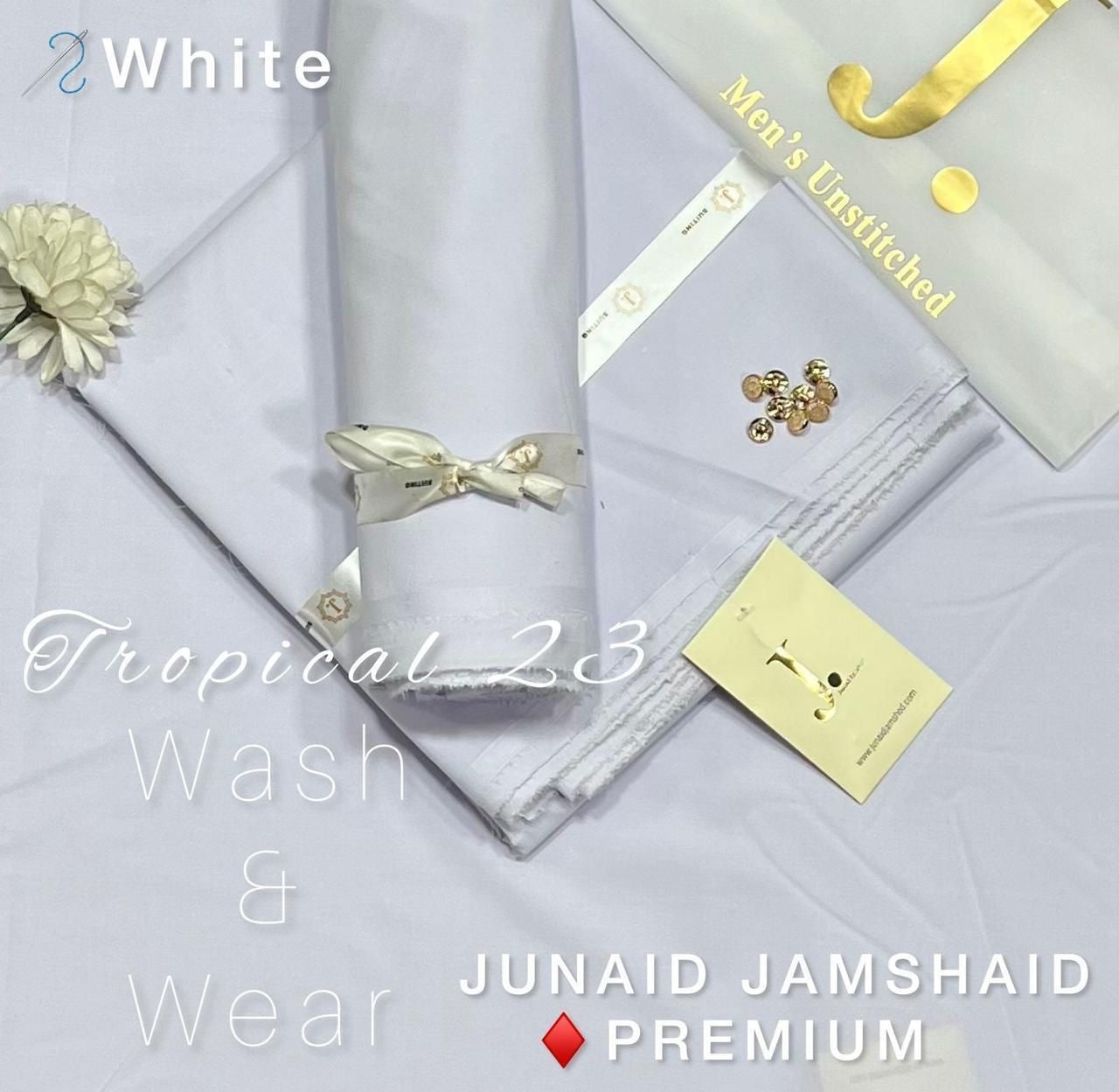 Off White BLENDED UNSTITCHED KAMEEZ SHALWAR FABRIC